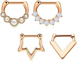 16G Septum Ring Hinged Segment Clicker Daith Earrings