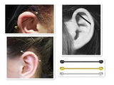 6PCS Industrial Barbell Earring Stainless Steel 14G 1 1/2 Inch - Coil, Wave