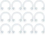 12 Pcs 16G Transparent Nose Ring Lip-Shaped Eyebrow Holder Cartilage Earrings