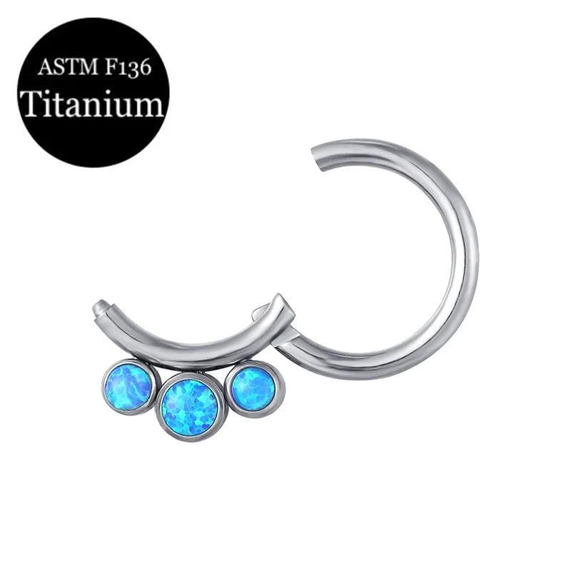 High Zircon Stone Segment Ring Small Septum Piercing