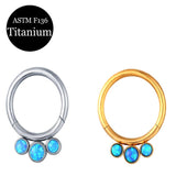 High Zircon Stone Segment Ring Small Septum Piercing