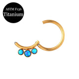 High Zircon Stone Segment Ring Small Septum Piercing