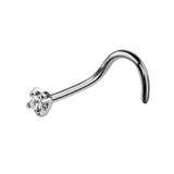 Titanium Nose Ring 20G Screw Nose Stud 2mm CZ