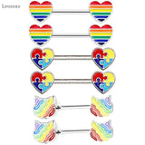 Leosoxs 2pcs Peach Heart Breast Ring Piercing Jewelry