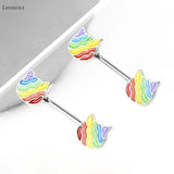 Leosoxs 2pcs Peach Heart Breast Ring Piercing Jewelry