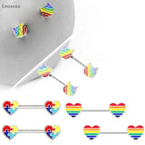 Leosoxs 2pcs Peach Heart Breast Ring Piercing Jewelry