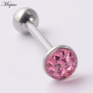 1pcs Full Drill Oil Straight Rod Tongue Ring Piercing