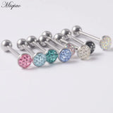 1pcs Full Drill Oil Straight Rod Tongue Ring Piercing