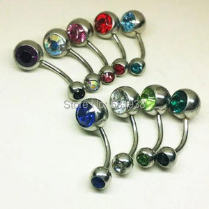 6pcs Mixed Colors Belly Button Ring Navel Bar Pircing Body Jewelry