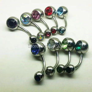 6pcs Mixed Colors Belly Button Ring Navel Bar Pircing Body Jewelry