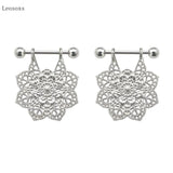 Leosoxs Retro Hollow Pattern Breast Nail Body Piercing Jewelry