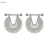 Leosoxs Retro Hollow Pattern Breast Nail Body Piercing Jewelry