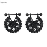 Leosoxs Retro Hollow Pattern Breast Nail Body Piercing Jewelry