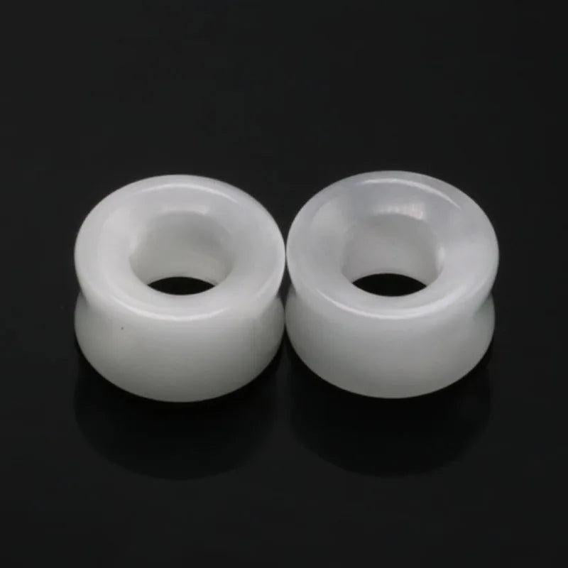 2pcs Organic Stone Ear Expanders Stretching Plug Earrings