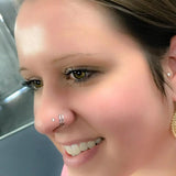 Double Nose Rings for Women CZ L Nose Rings Set