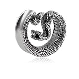 2Pcs Stainless Steel Snake Saddle Ear Plugs Tunnel Ear Gauge Expander
