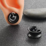 2Pcs Stainless Steel Snake Saddle Ear Plugs Tunnel Ear Gauge Expander