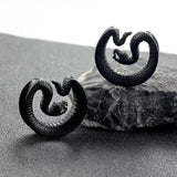 2Pcs Stainless Steel Snake Saddle Ear Plugs Tunnel Ear Gauge Expander