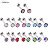 Miqiao 2pcs Straight Rod Ball Tongue Nail Piercing Jewelry