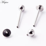 Miqiao 2pcs Straight Rod Ball Tongue Nail Piercing Jewelry