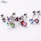 Miqiao 2pcs Straight Rod Ball Tongue Nail Piercing Jewelry