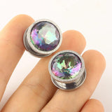 2PCS 316L Stainless Steel Ear Plugs Tunnels Flesh Piercing Body Jewelry