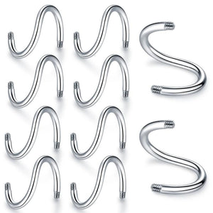50pcs Steel 14G Spiraled Shaft Replacement Piercings Nose Lip Tongue Earring