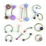 110pcs Surgical Steel Body Piercing Jewelry Set