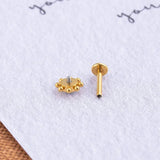 Miqiao 1 Pair 1.2X8MM Stainless Steel Inner Tooth Screw Gem Lip Stud