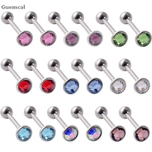 2pcs Stainless Steel Straight Rod Tongue Ring Piercing