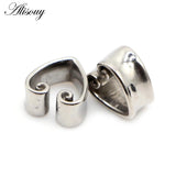 Heart-Shape Notch Ear Piercing Plugs Stainless Steel Earrings