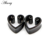 Heart-Shape Notch Ear Piercing Plugs Stainless Steel Earrings