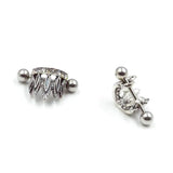 Feather Zircon Nipple Rings 2pc