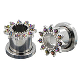 Pair Metal Ear Plugs/Tunnels Gauge Piercing Flesh Expander Body