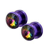 Pair Metal Ear Plugs/Tunnels Gauge Piercing Flesh Expander Body
