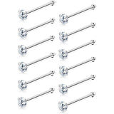 12Pcs Crystal Nose Studs Surgical Stainless Steel Body Jewelry Set