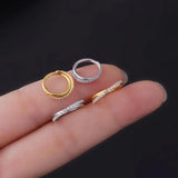 16G Stainless Steel Cz Cross Hoop Nose Rings Cartilage Earrings