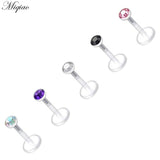 Miqiao 20pcs Acrylic Glitter Lip Nails Piercing Jewelry Set