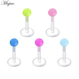 Miqiao 20pcs Acrylic Glitter Lip Nails Piercing Jewelry Set