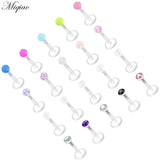 Miqiao 20pcs Acrylic Glitter Lip Nails Piercing Jewelry Set
