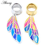 2PC Stainless Steel Earrings Ear Drops Gauges Body Piercing