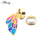2PC Stainless Steel Earrings Ear Drops Gauges Body Piercing