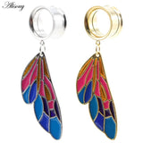 2PC Stainless Steel Earrings Ear Drops Gauges Body Piercing