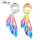 2PC Stainless Steel Earrings Ear Drops Gauges Body Piercing