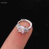 Leosoxs 2pcs Zircon Round Earrings