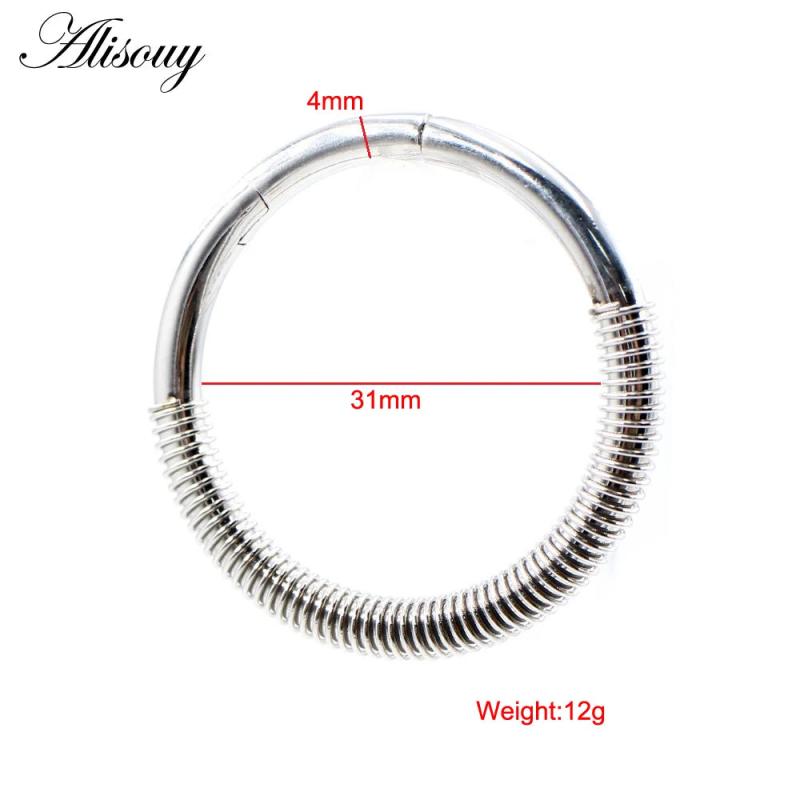 Stainless Steel Round Spring Eardrop Ear Expander Body Piercing Jewelry