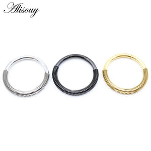 Stainless Steel Round Spring Eardrop Ear Expander Body Piercing Jewelry