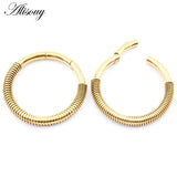 Stainless Steel Round Spring Eardrop Ear Expander Body Piercing Jewelry