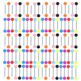 100Pcs Acrylic Tongue Piercing Surgical Steel Bar Body Jewelry Gift 14G