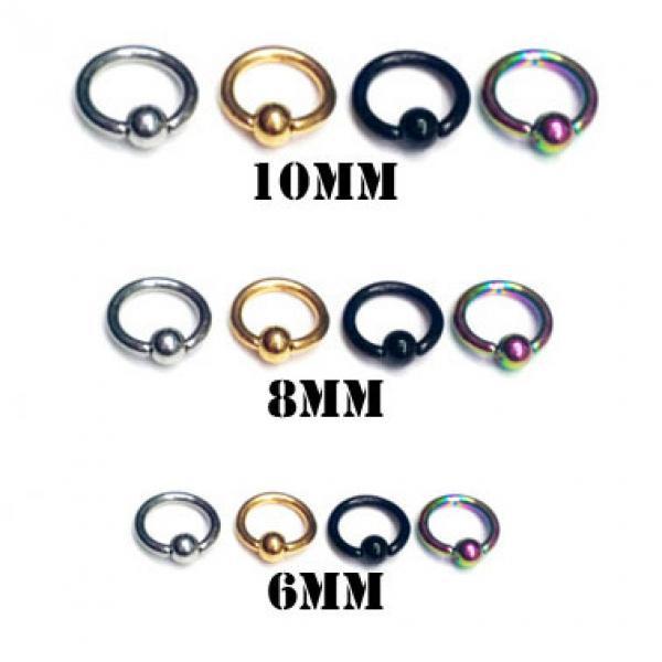24pcs Nose Rings Hoop Earrings 6mm 8mm 10mm Stainless Steel Mixed Colors
